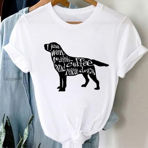 Women Tshirts Harajuku fashion Animal Dog Graphic ladies Tees Casual Short Sleeve O-neck White tee shirt femme Plus Size XXXL