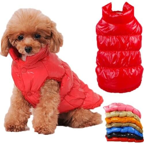 Winter Warm Dog Clothes Fleece Inside Teddy Pet Vest Puppy Outfit Dog Jackets Waterproof Clothes for Small Medium Dogs Chihuahua