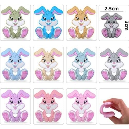 10PCS Baby molar pacifier chain accessories bulk gutta percha DIY silicone rogue rabbit