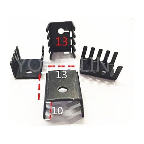 10PCS black 15*10*19MM Triode Heat Sink 10*15*19MM TO-220 TO220 Transistor Aluminum Radiator Heat Sink Cooler Cooling 20*15*10MM