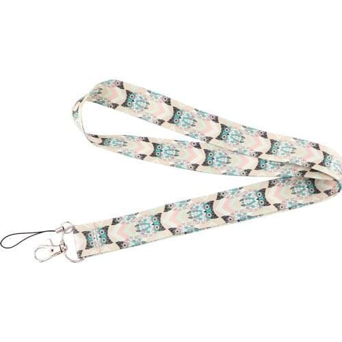 10pcs/lot J2801 Funny Cartoon Owl Lanyard Keychains Accessory For Mobile Phone USB ID Badge Holder Keys Straps Tags Neck lanyard