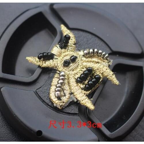100pcs/lot Bees Sequins Bead Brooch Patches Applique Sew On Beading Applique Clothes Shoes Bags Decoration Patch DIY DHL Free