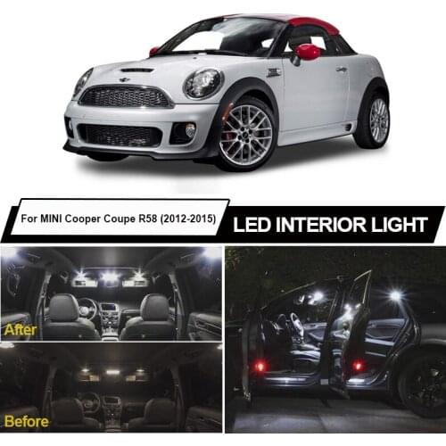 13pcs White Canbus Error Free LED Interior Dome Reading Light Lamp Kit For MINI Cooper Coupe R58 2012-2015 License Plate Lamp