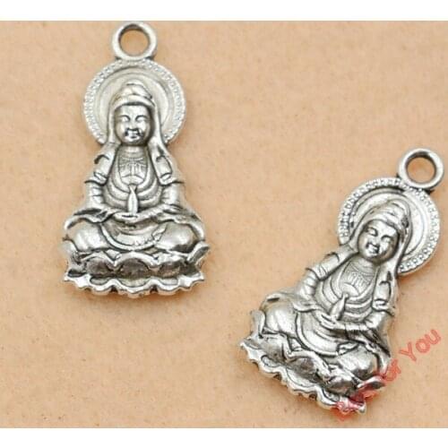 2pcs Antique Silver Tone Sweet Head Charm Pendants Jewelry Diy Handmade Jewelry Findings 32x16mm