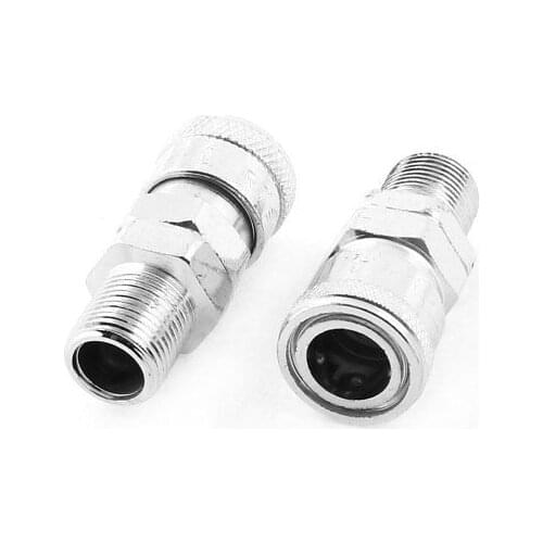 2 Pcs SM-30 16mm 3/8BSP Male Thread Female Pneumatic Air Quick Coupler Fitting