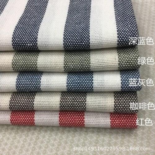 3m/lot Wide Stripes Sofa Fabric Linen Cotton Polyester Hemp Cloth Pillow Window Curtain Mat Bedding Set Home Decoration