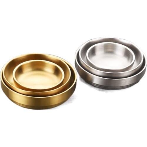 304 Korean double bowl sauce dish stainless steel bowl pickle bowl cold dish snack dish deep meal dish double dish