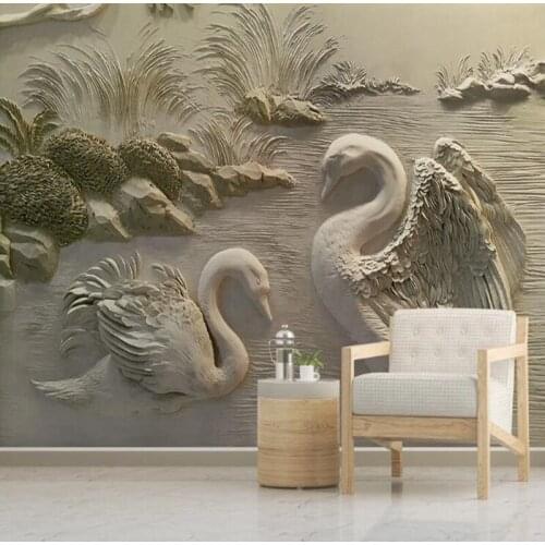 Custom 3D wallpaper,Landscape swan mural for the living room TV bedroom wall background wall waterproof wallpaper