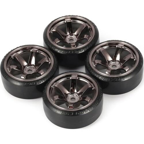 4Pcs RC Hard Pattern Drift Tires Tyre Wheel for Traxxas HSP Tamiya HPI 1:10 RC On-road Vehicle Drifting Car Hard Tyre Set
