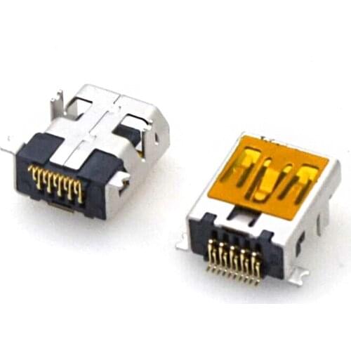 50pcs/lot Mini micro USB jack charging port socket 10p 10 pin female SMD connector Interface 10Pin replacement repair parts