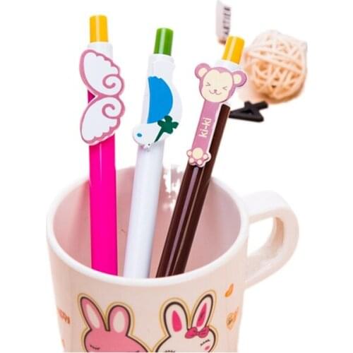 50PCS Cartoon Press Ballpoint Pen Rainbow Pen Student Small Gift Cute Atomic Pen Blue Office Accessories Stationery