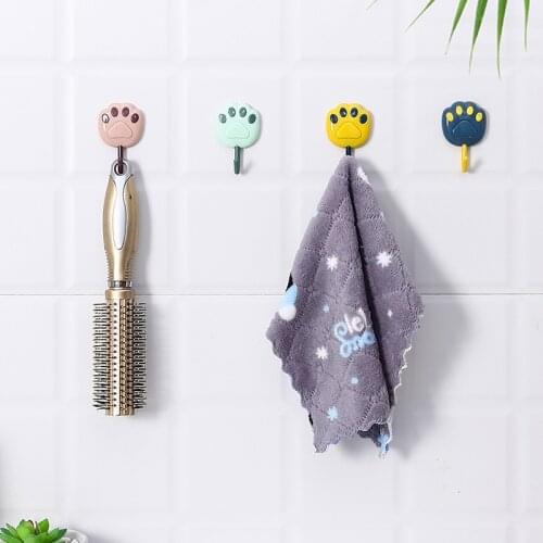 8Pcs/Set Wall Hook Clothes Hooks Wall Decorative Cat Claw Storage Holder Adhesive-self Bedroom Kitchen Organize Hanger