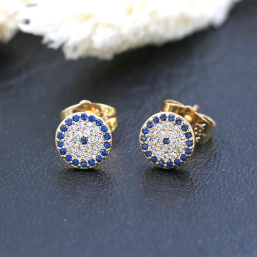 BPPCCR Elegant Statement Earrings Evil Eye Earrings For Women Stud Earrings Gold Color Women Jewelry Gift Mujer Brinco Love Gift