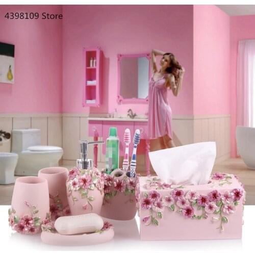 Household items Bathroom sets Resin lotion bottles Toothbrush holders Soap boxes Bathroom accessories Bathroom appliances