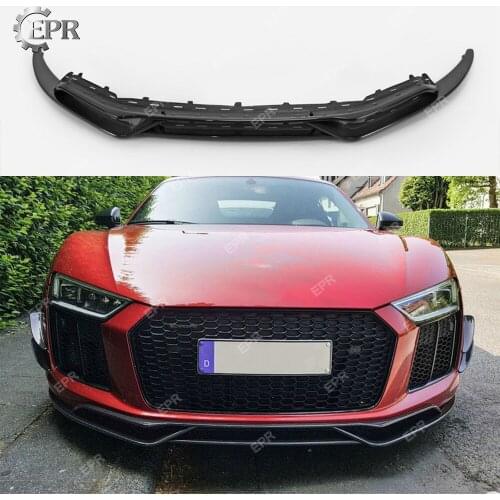 Front Bumper Diffuser Lip For Audi 15-18 R8 Coupe Type 4S CRS Style Carbon Fiber Wing Body Kit Tuning Racing Aero Part Spoilers