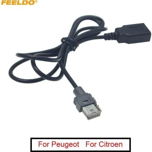 FEELDO 10Pcs original Standard CD Radio Audio Plug To USB Adapter Conector For Peugeot 307 408 Citroen C4 C5 Data Wire Cable