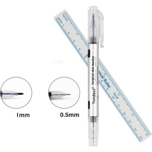 Surgical Tattoo Pen Piercing10sets Skin Marker Positioning Body Eyebrow Tattoo Art Pen With Rulers Tattoo Skin Marker Pens