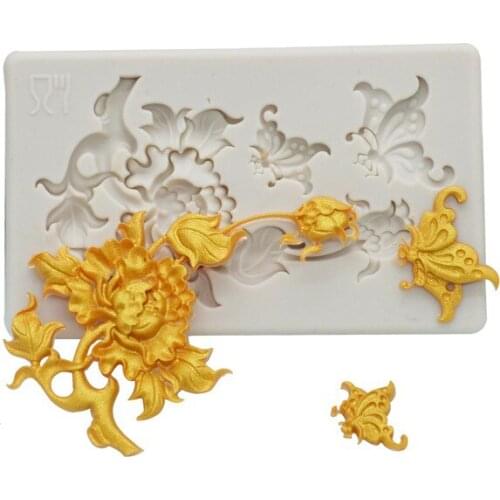 KUXSE Flowers Silicone Cake Molds Fondant Cake Decorating Tools Sugarcraft Chocolate Gumpaste Mold Baking Tool