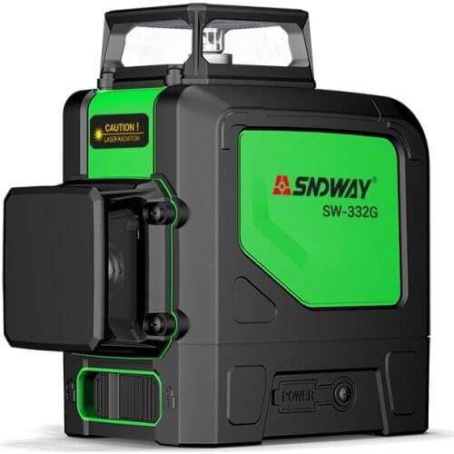SNDWAY Laser Level green light 12 line wall meter high precision glare indoor and outdoor automatic infrared