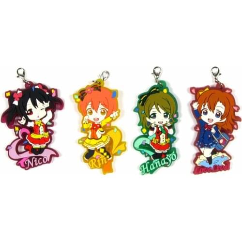 Love Live Kotori Anime keychain Nico Rin Umi Maki Chika Dia Riko Yoshi kc Kunikida Kanan Rubber strap/phone charm