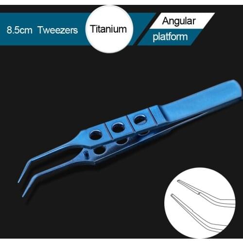 Titanium alloy 8.5cm micro tweezers ophthalmic microsurgical instruments Ophthalmic forceps with hook platform