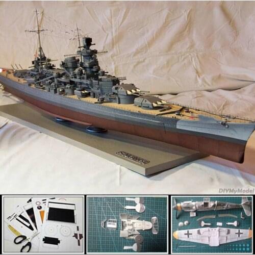 DIYMyModeI Card Model Toy 1:200 scale World War II Germany Scharnhorst Class Battleship 3d Paper Model Warships Collections