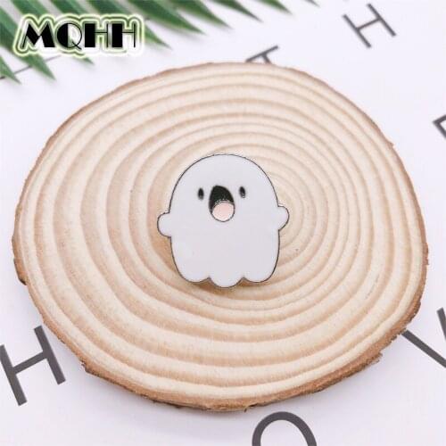 Cartoon Fun Smiley Character Model Skeleton Ghost Enamel Brooch Alloy Badge Denim Clothes Bag Pin Cute Sweet Woman Jewelry Gift