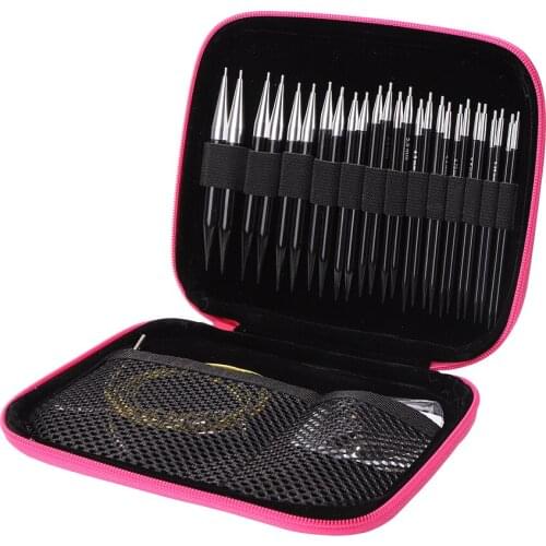 Circular Knitting Needles Set Detachable DIY Crochet Hooks Sweater Carpet Hooking Knitting Tools Needlework Accessories