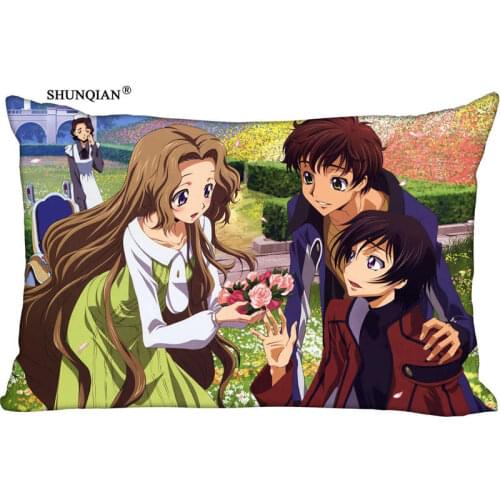 NewP4 Code Geass Lelouch of the Rebellion Pillow Case Custom Wedding Pillowcase Cover Cases Gift Zippered Rectangle Pillow Case
