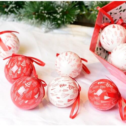 Christmas tree decoration Decal Christmas ball painted ball room wall decoration pendant ball 14 gift boxes