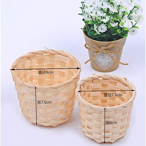 Handmade Sundries Organizer Rattan Plant Basket Wicker Box Nursery Pots Sea Grass Storage Basket Straw Garden Flower Pot #6