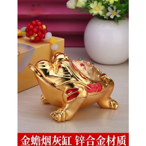 Alloy ashtray cattle gas sky personality fashion windproof large living room office home retro trend belt cover