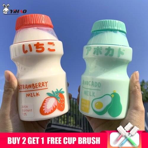 YIHAO 480ml Creative Fruit Plastic Water Bottle Girl BPA Free Portable Leak Proof Anti-fall Water Bottles Travel Drinking Kettle