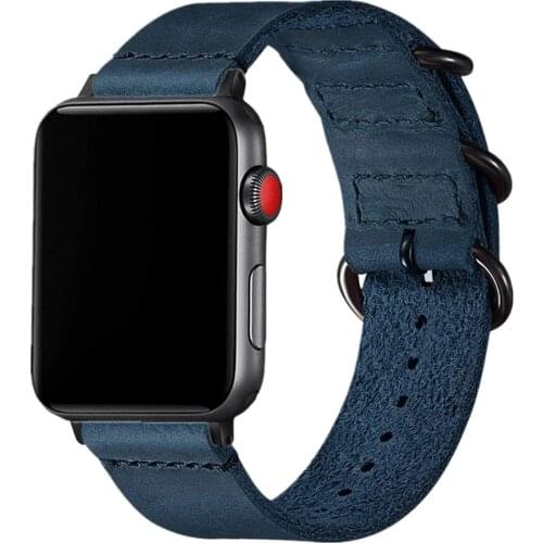 Watchband Leather Matte Belt Metal Three Buckle Watch Strap for Apple Watch SE Series 6 5 4 3 2 1 Band 44 40 42 38mm Wristband