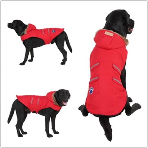 Luxury Pet Dog Clothes Thickened Warmth In Autumn Winter Night Reflective Jacke Medium Large Dogs Plus Velvet Vest, Pet Supplies