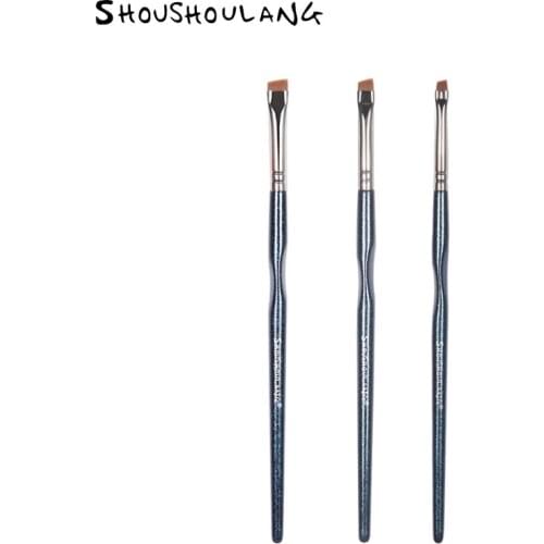 Shoushoulang Professional Handmade Make Up Brush 1pc Angled Eyebrow Brush Soft Resilient Synthetic Fiber Makeup Brush