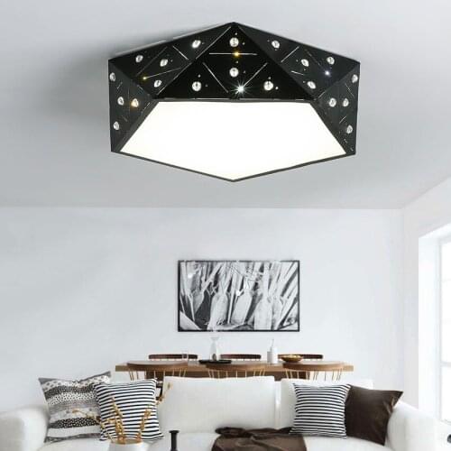 Creative geometry black white modern ceiling lights living room led lamp bedroom restaurant lamp study ceiling lamp LU628 ZL427