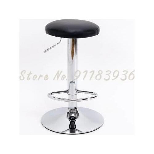 Modern Simple Rotary Lift Bar Chair Hairdressing Round Chair Mobile Chair High Foot Family Pulley Chair