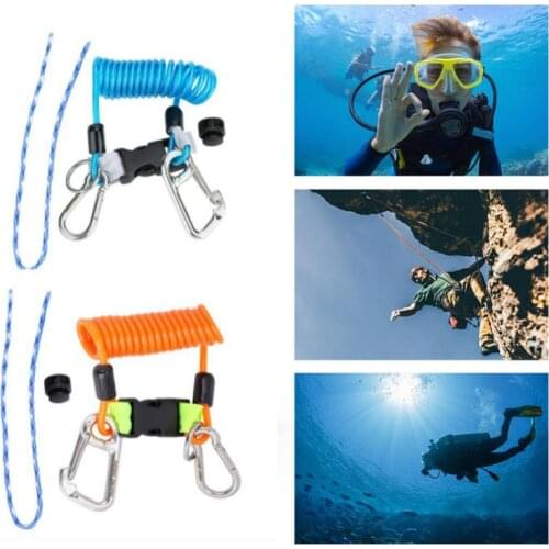 Outdoor tool Hot Scuba Diving Anti-lost Spiral Spring Coil Lanyard Safety Emergency Tool with One Quick-release Buckle