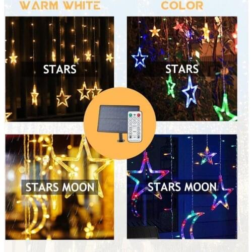 LED Solar Garden Ambient Light 3.5m Stars Moon Meteor Shower Garland Holiday Strip Light Outdoor Fairy Lights Decoration