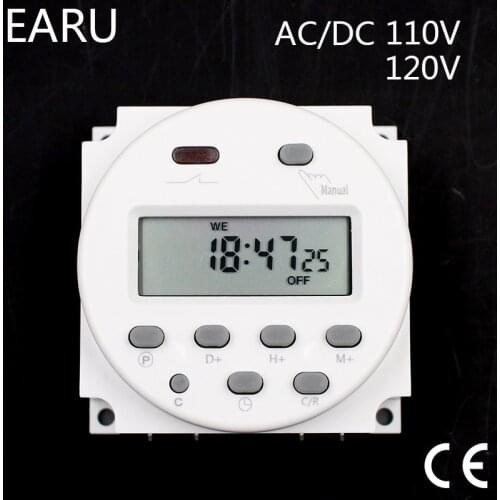 CN101A Timer Switch AC/DC 110V 120V Digital LCD Power Weekly Mini Programmable Time Switch Relay 8A to 16A Factory Wholesale Hot