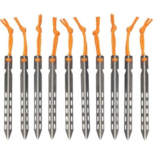 Tent nail 6/10pcs Titanium Tent Peg V Shape titanium Spike Windproof Outdoor Camping titanium tent nail Accessories Tent stake
