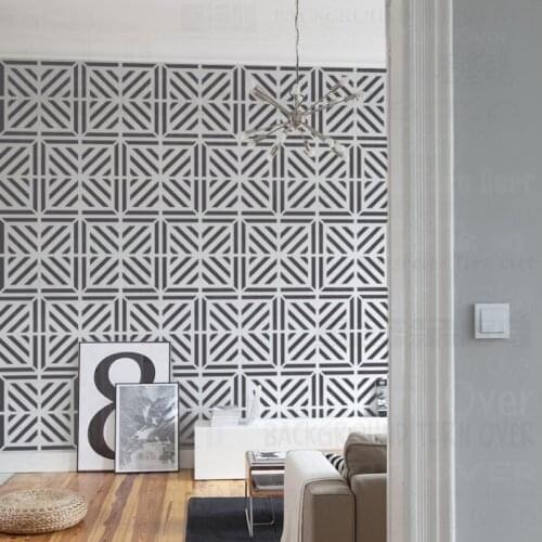 40cm 70cm Stencil Stencils For Walls Large Paint Big Template Reusable Decor Mandala Flooring Decoration Geometric Square S022