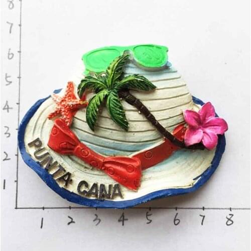 Dominica Punta Cana Tourism Memorial Fridge Magnet 3D Hat Shaped Fridge Magnet Sticker Travel Souvenir Decoration