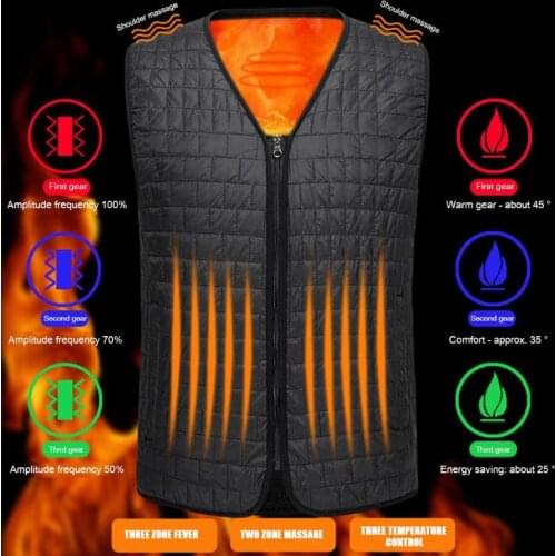 Outdoor Cycling Winter Outdoor USB Infrared Heating Vest Thermal Electric Heated Waistcoat for Camping Hiking Cycling
