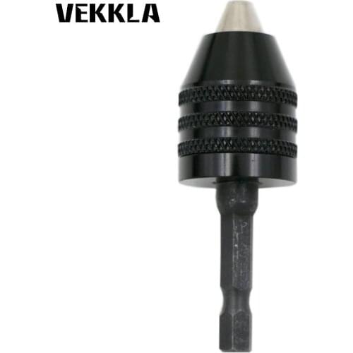 Mini Universal Drill Chuck 1/4Inch Hex Shank Keyless Quick Change Convenient Drill Chuck Adapter Drill Collet Clamp Set 0.3-8mm