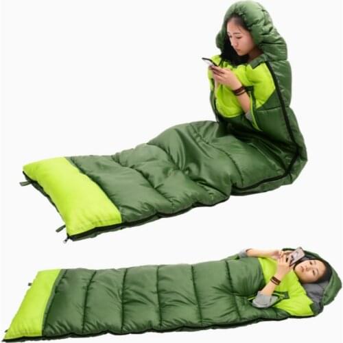 Thicken Warm Camping Travel Sleeping Bag Indoor Lazy Sleep Bag Outdoor Hiking Waterproof Splicing Envelope Cotton Sleeping Bags