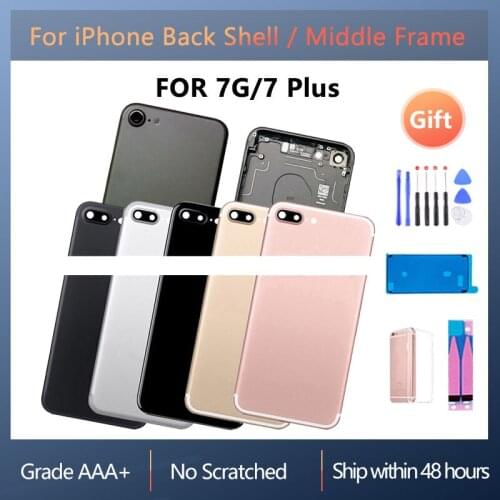 Back Cover For iphone 7G 7 Plus Back Housing Cover High Quality Rear Door Chassis Middle Frame Rear Housing SIM Tray +Side Key