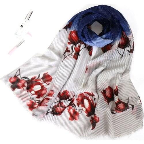 Women Wrinkle glitter ombre scarves cotton lurex floral scarf crinkle muslim hijab wraps headband shawls/scarf 10pcs/lot 6 color