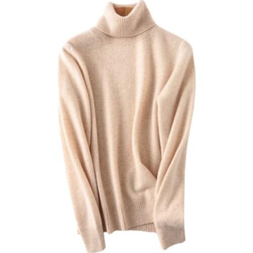 100% Merino Wool Women Turtleneck Sweater 2020 Autumn Winter Warm Soft knitted Pullover Femme Jumper Women Cashmere Sweater 8